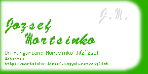 jozsef mortsinko business card